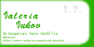 valeria vukov business card